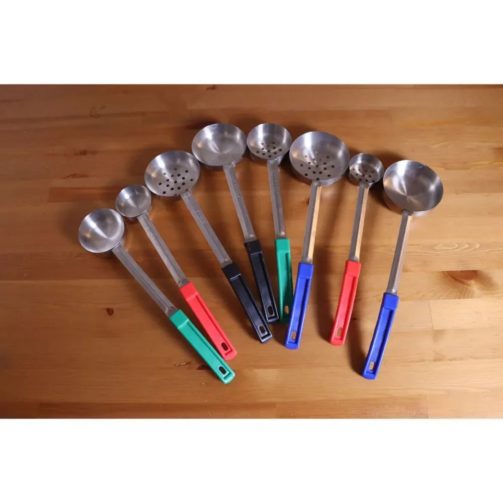 Portion Control Serving Spoons (Set of 8), Slotted & Unslotted Portion Scoops